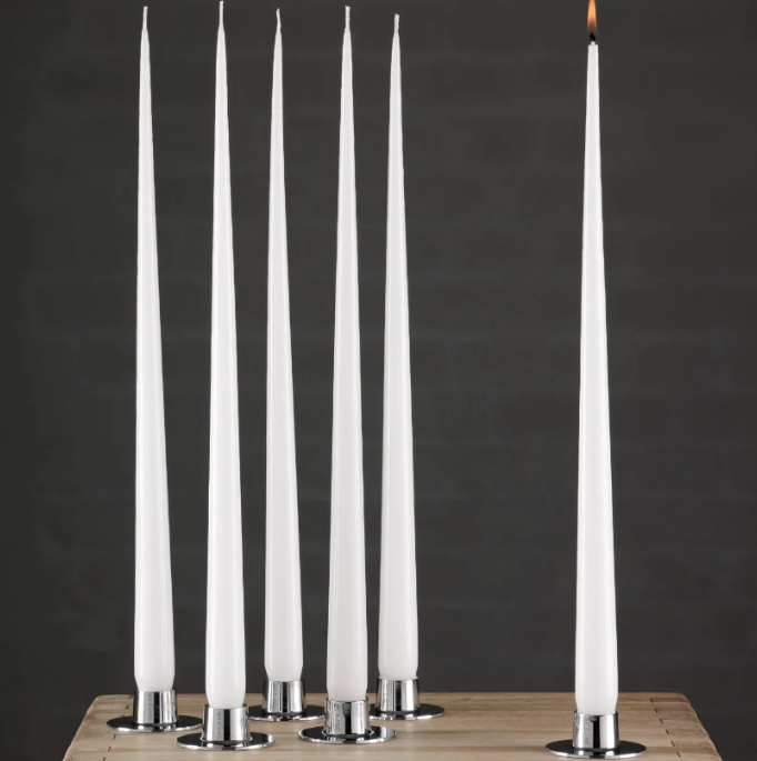 Lysestake blank sølv medium, 2 stk