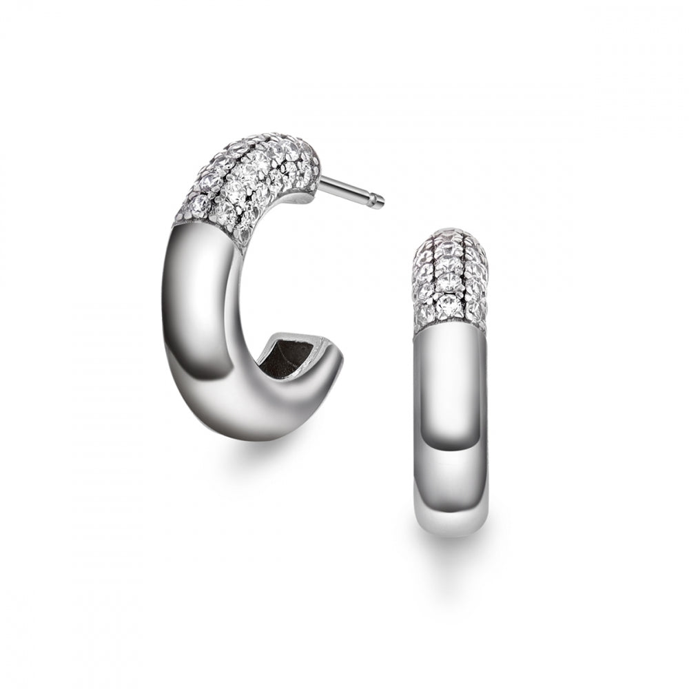 Øredobber i sølv med zirkonia, 15mm