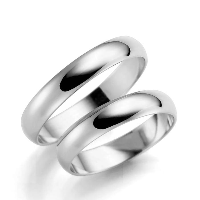 Giftering i hvitt gull, 4 mm