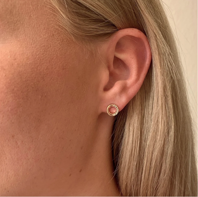 COLLINE FORGYLT ØREDOBBER MED ZIRKONIA, 8MM