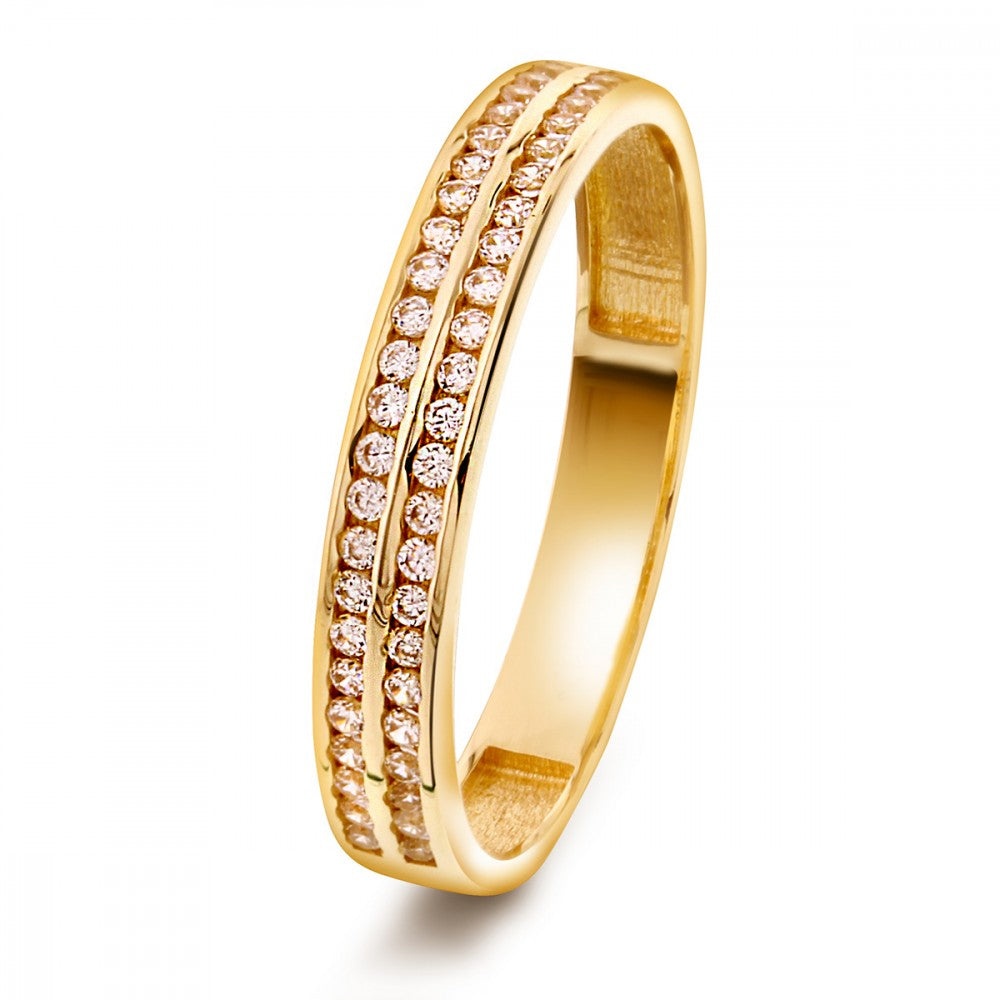 Ring i gull med zirkonia