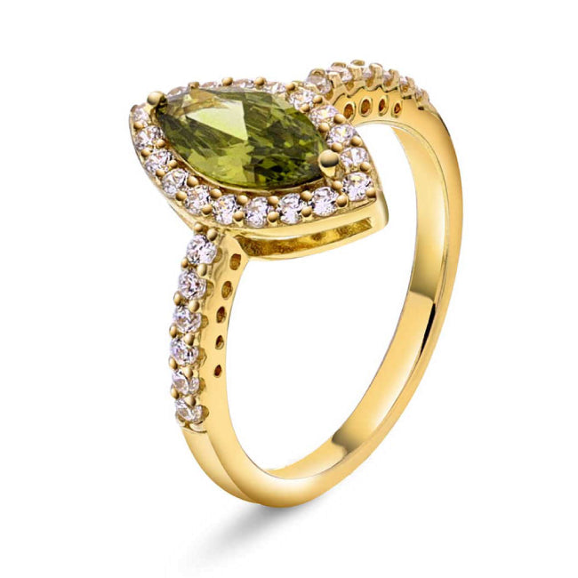 Rose Ring i forgylt sølv, Oliven