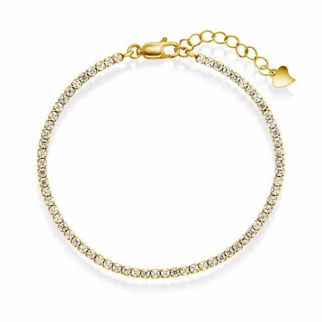 Armbånd i forgylt sølv med hvite zirkonia