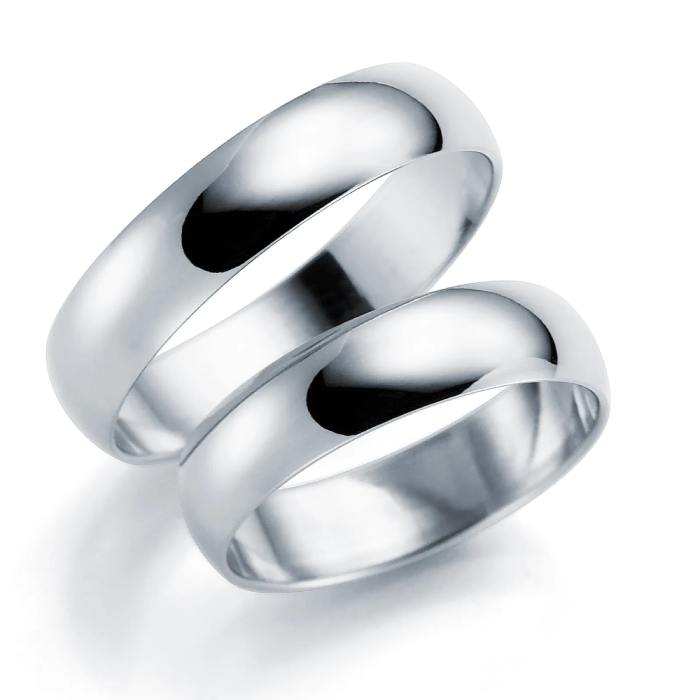 Giftering i hvitt gull, 5 mm