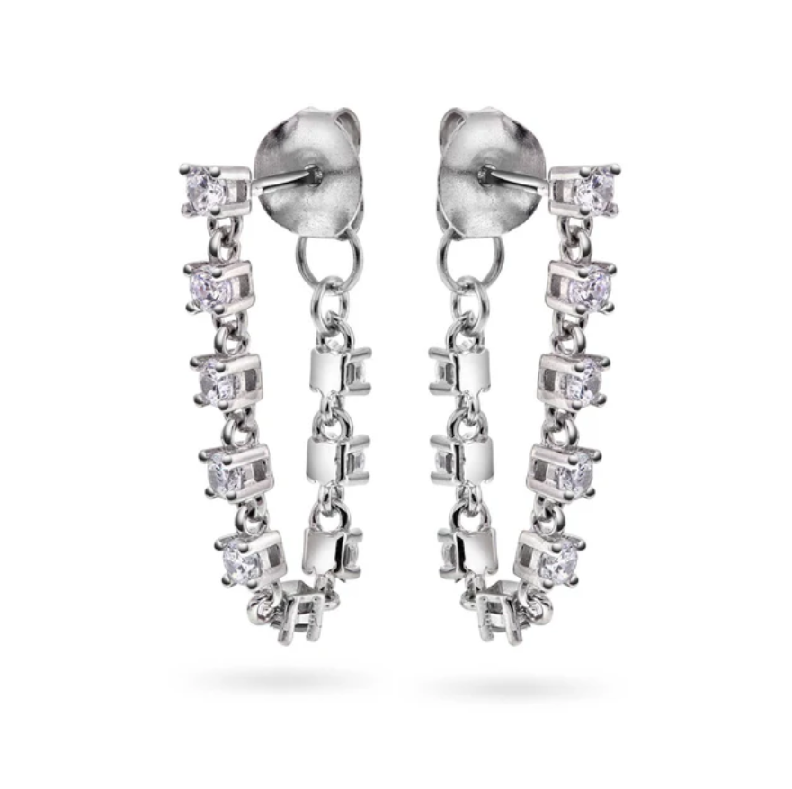 Zela øredobber i sølv med hvit zirkonia