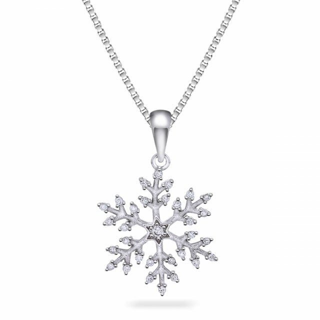 Smykke i sølv med zirkonia, Snøfnugg