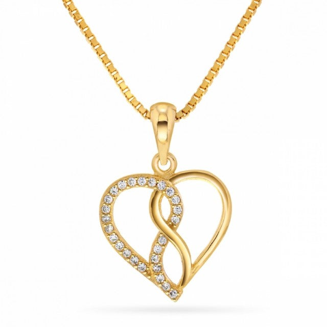 Smykke i sølv med zirkonia, Hjerte og evighet