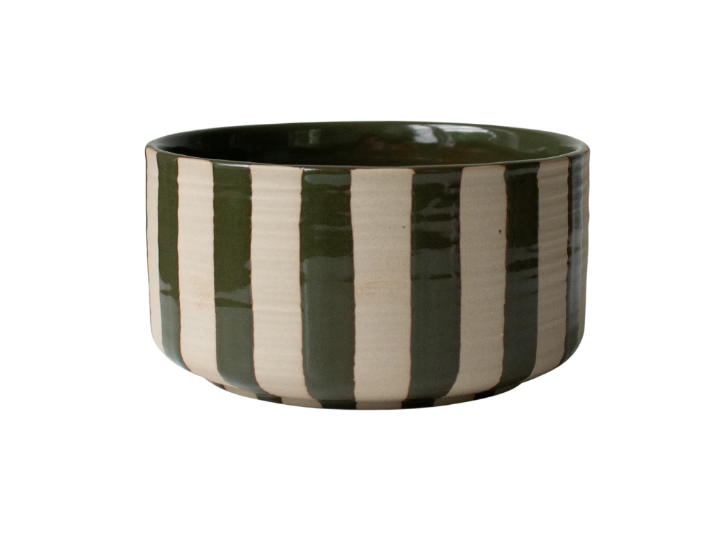LINE BOWL Ø16 CM, STRIPE GREEN