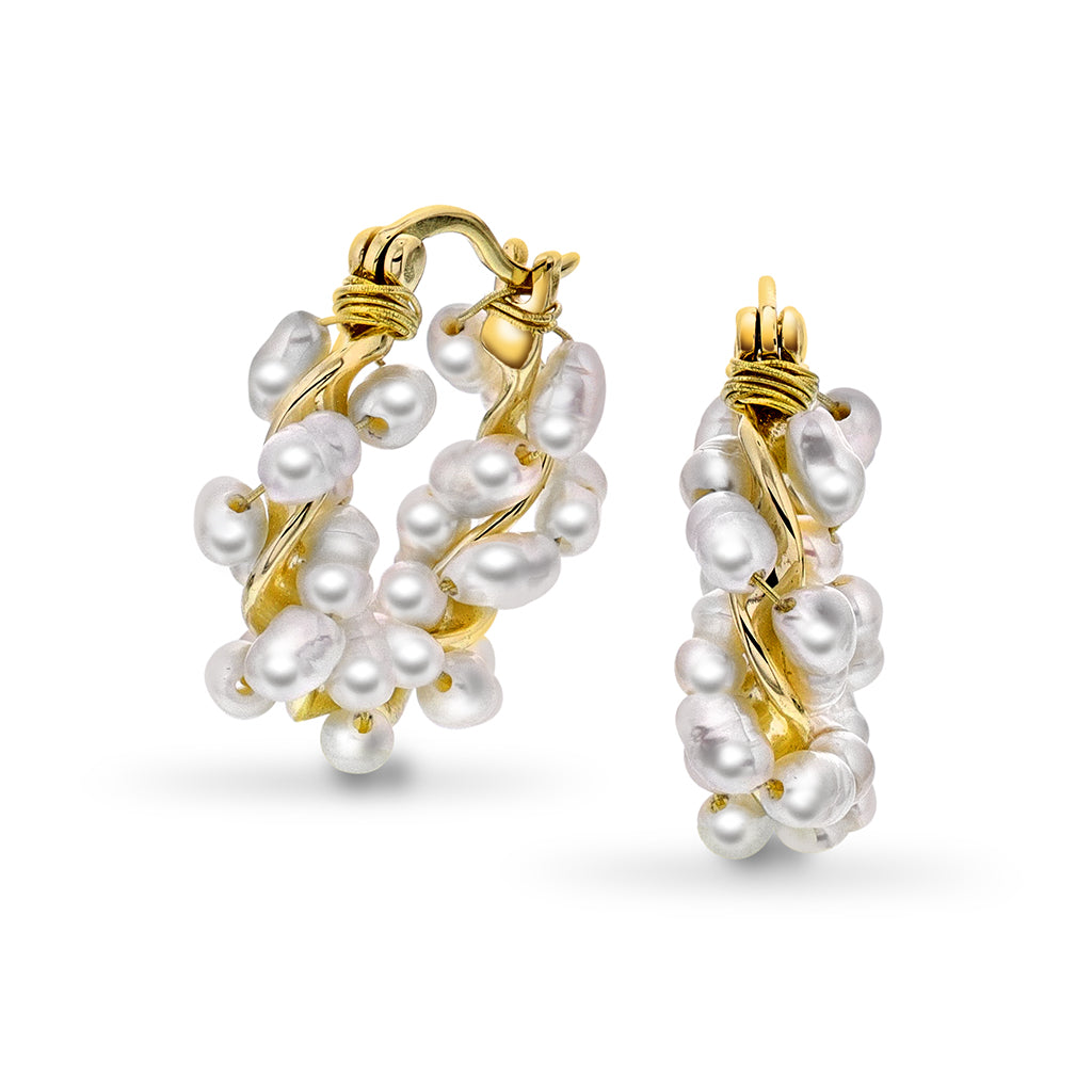 Perledrøm øreringer i sølv