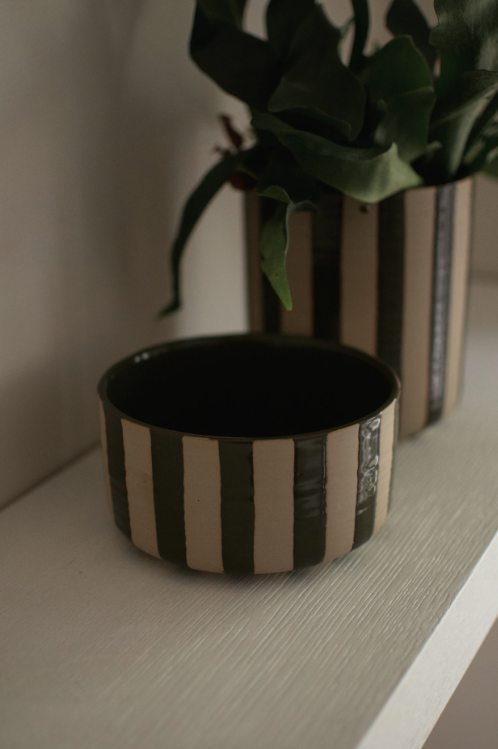 LINE BOWL Ø16 CM, STRIPE GREEN