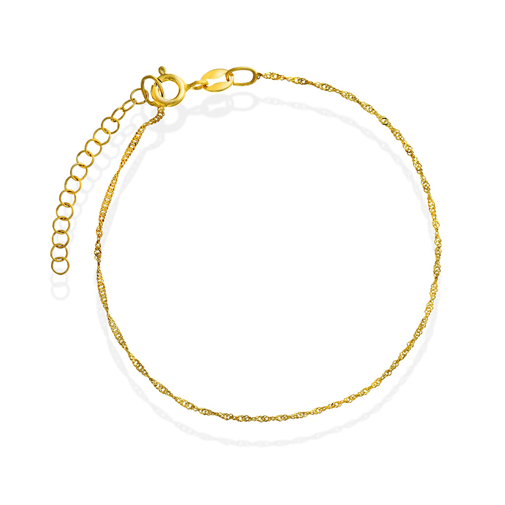 Singapore armbånd i forgylt sølv, 19 cm