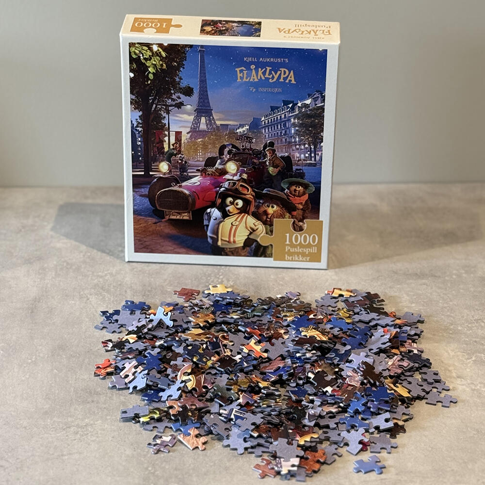 Flåklypa Puslespill 1000 brikker, Fra Paris til Pyramidene