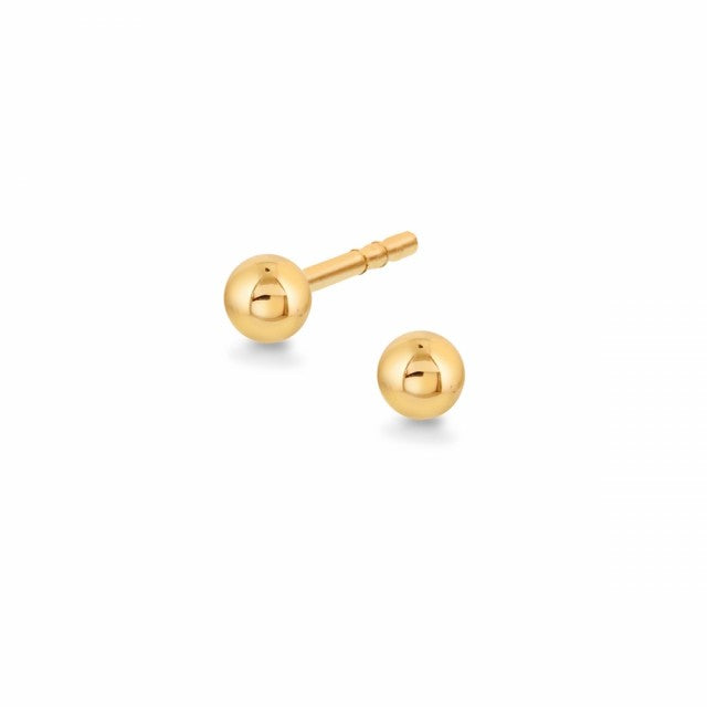 Øredobber i forgylt sølv, 3 mm