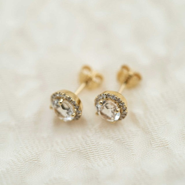 Øredobber i gull med dia. 0,17ct WSI