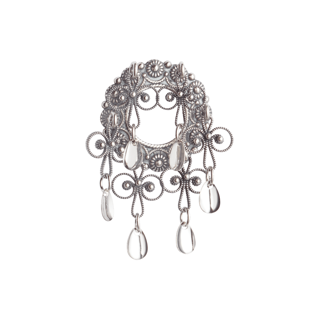 Barnesølje med filigranheng, oksidert