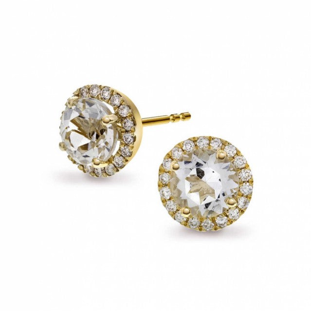 Øredobber i gull med dia. 0,17ct WSI