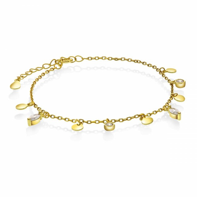 Armbånd i forgylt sølv med zirkonia