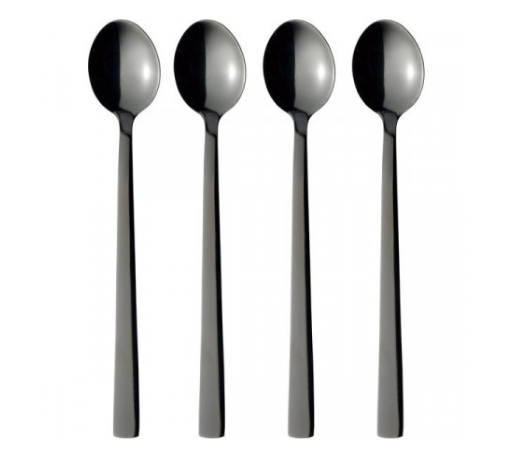 Raw Cafè Latte Skje 4 stk, Svart