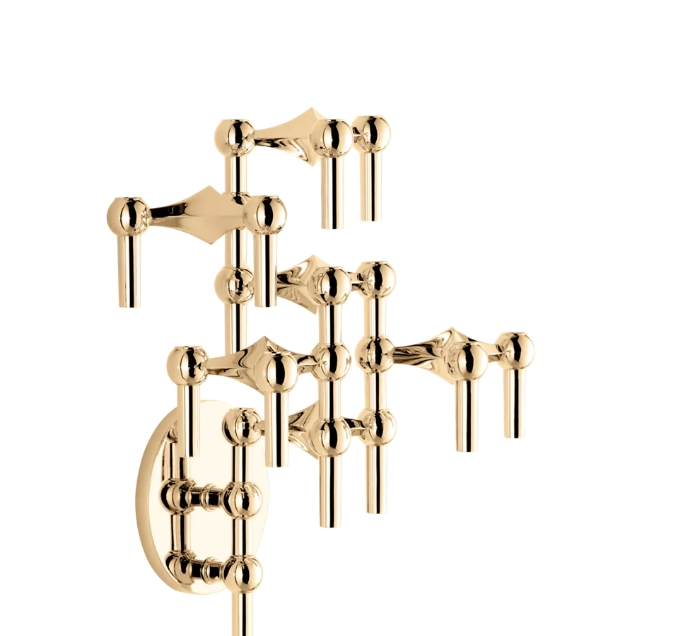 Vegghengt Lysestake, Messing