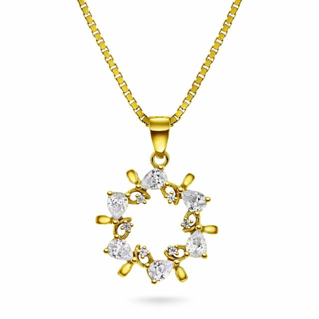 Smykke i forgylt sølv med zirkonia, Krans