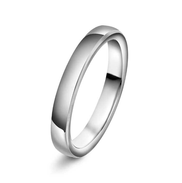 Giftering i hvitt gull, 3 mm