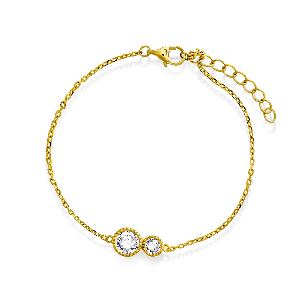 Nora Mørk Armbånd i forgylt sølv med zirkonia