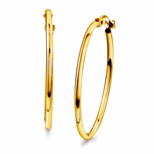 Øreringer i gull, 25 mm