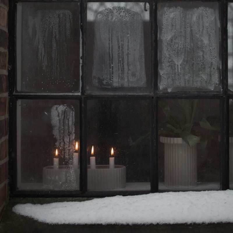 Stripe Candle Holder 30cm, Sandy Mole