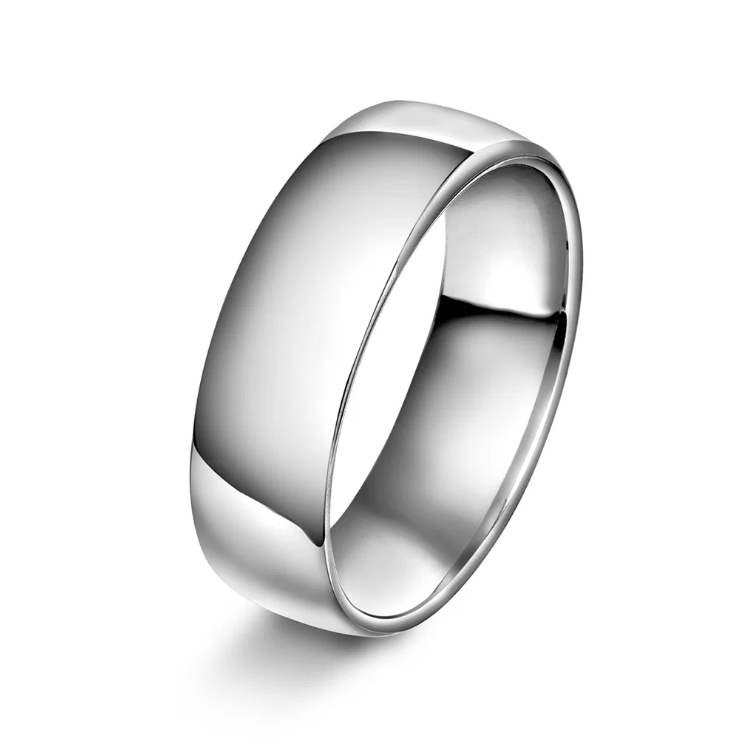 Giftering i hvitt gull, 6 mm
