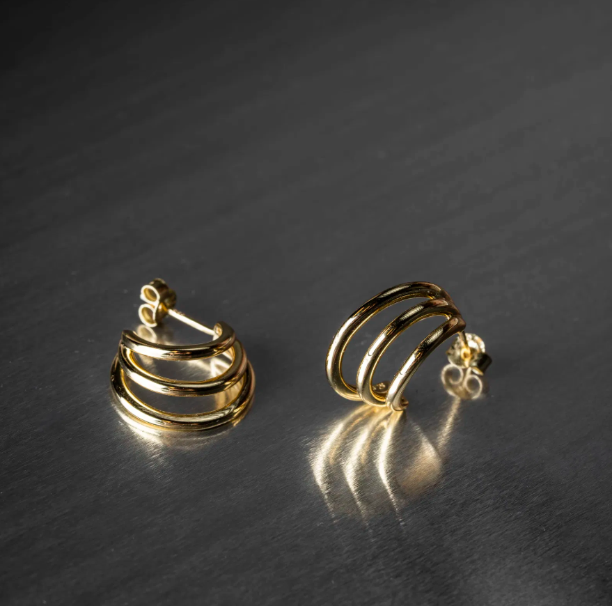 Wrap øredobber i forgylt sølv