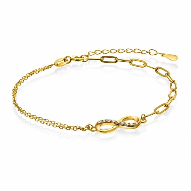Armbånd i forgylt sølv med zirkonia, Evighet
