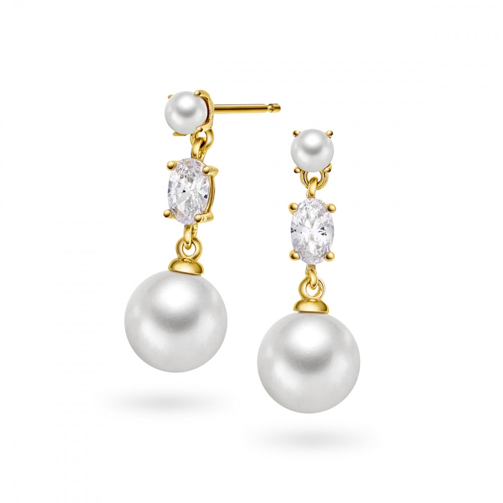 Øredobber i forgylt sølv med perlemor