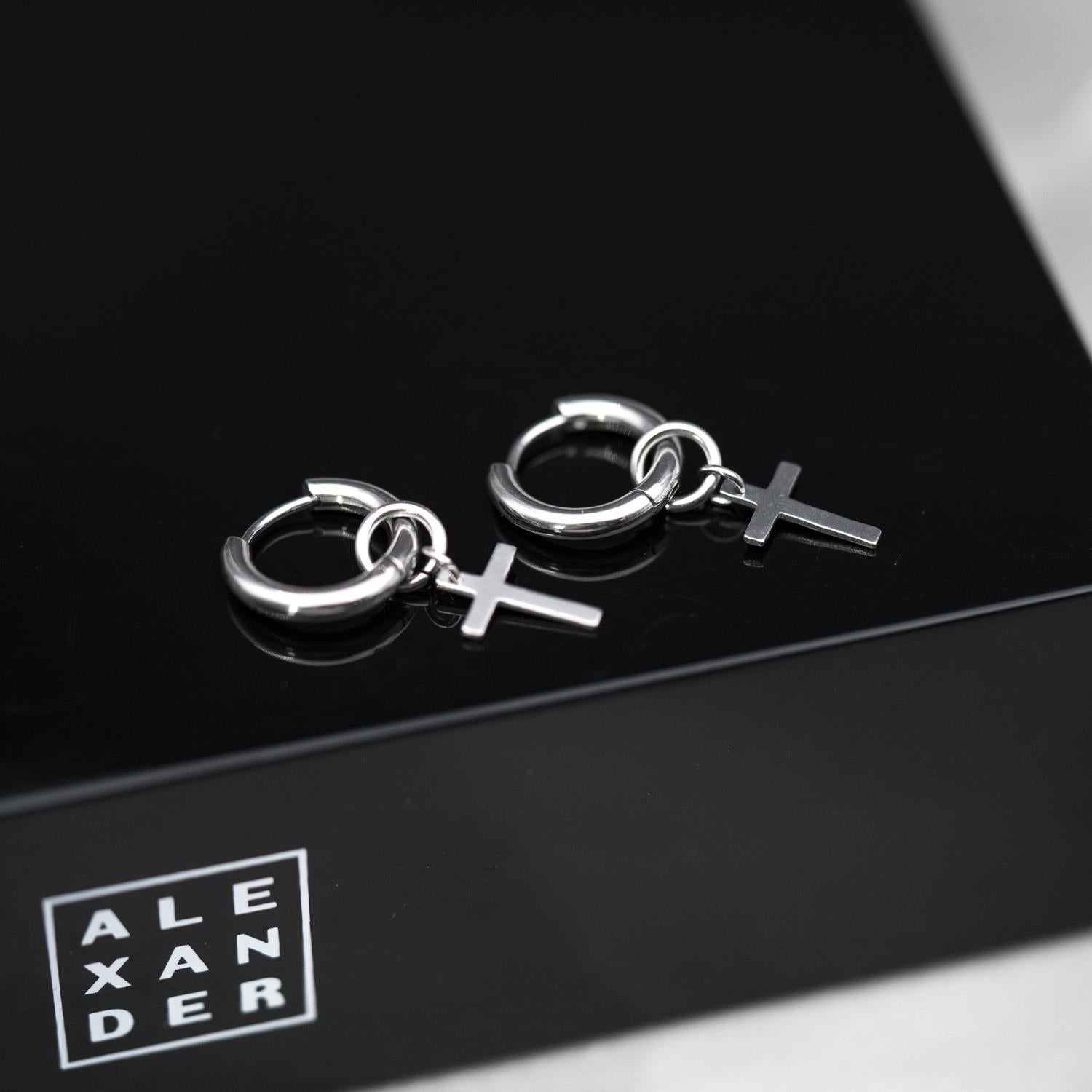 Alexander - Øreringer i stål, Kors