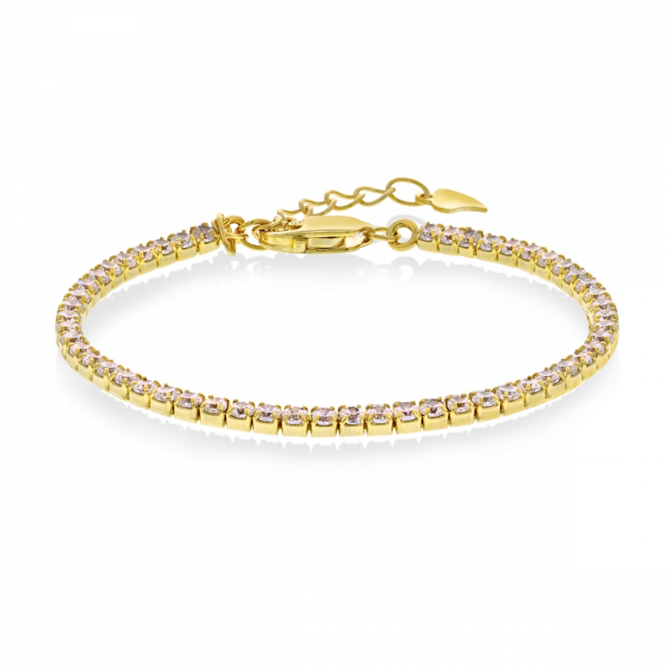 Armbånd i sølv med zirkonia, 13+3 cm