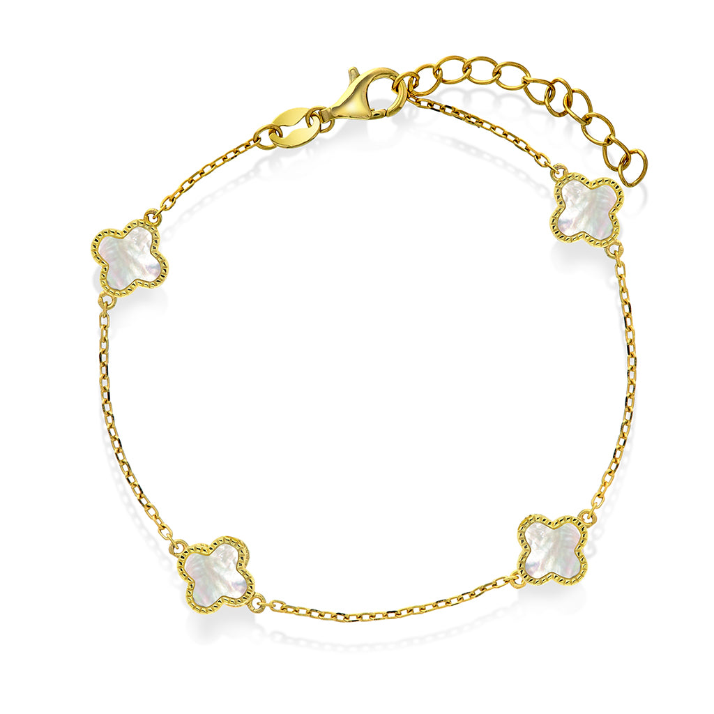 Armbånd i forgylt sølv, Hvit kløver