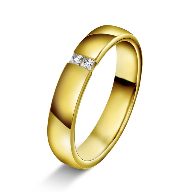 GIFTERING I GULT GULL 0,06 CT WSI 4 MM