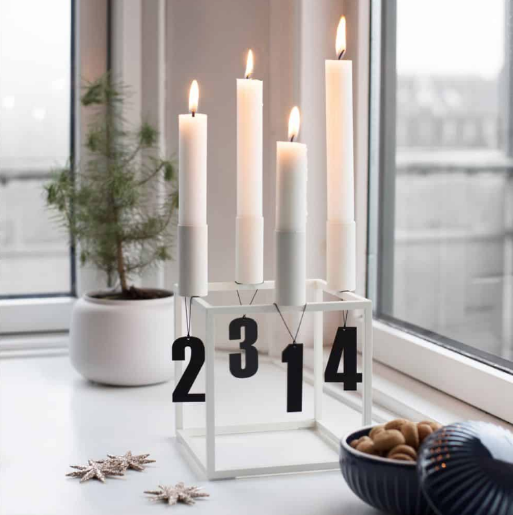 Adventstall svart, 4 stk