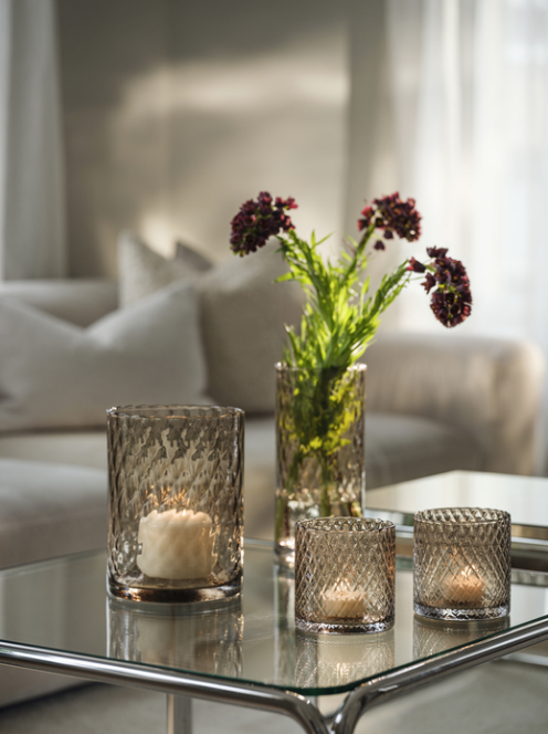 Harlekin Lykt/Vase 24cm, Topaz