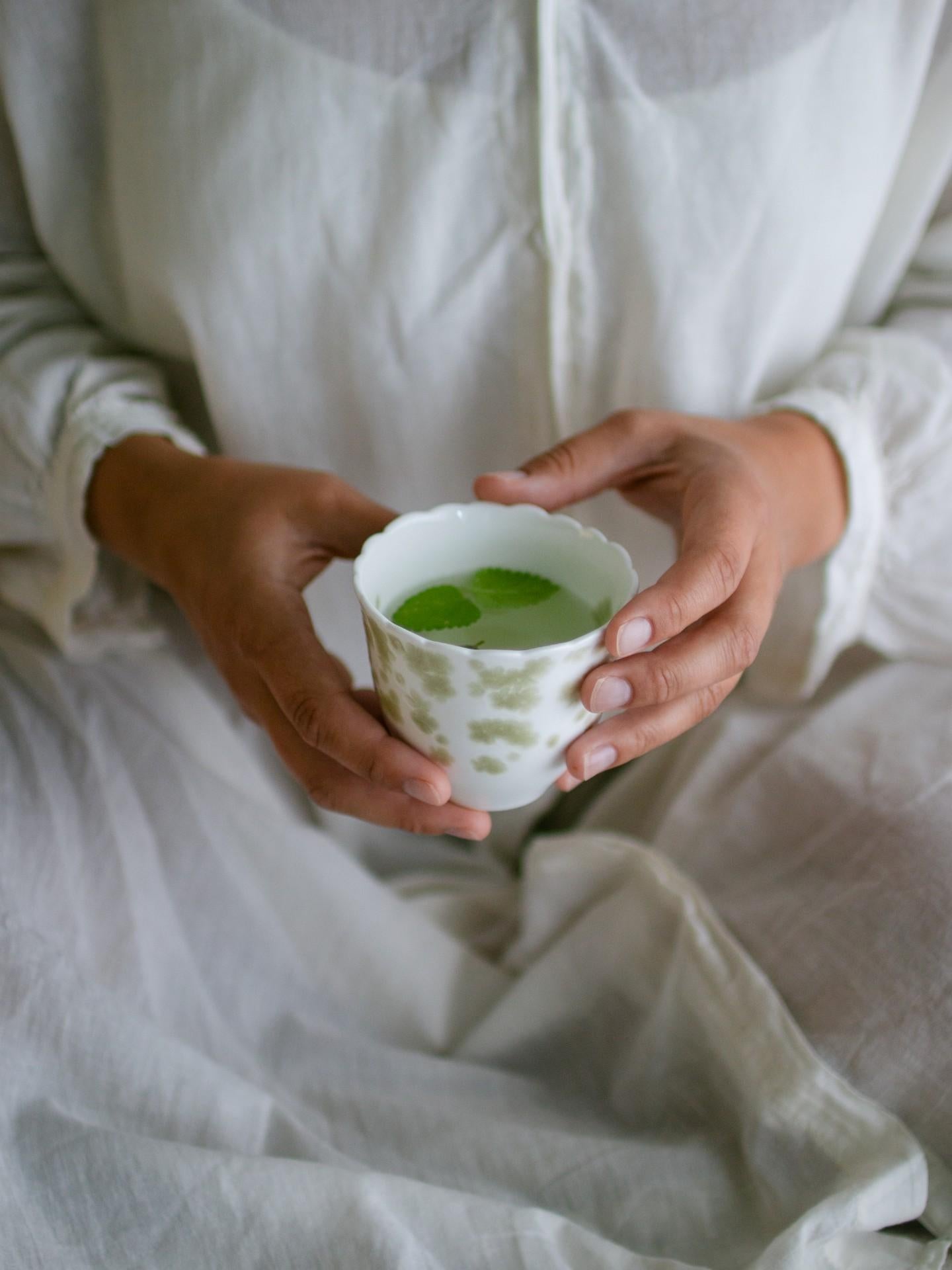 Slåpeblom grønn kopp uten hank 20 cl, 2 pk