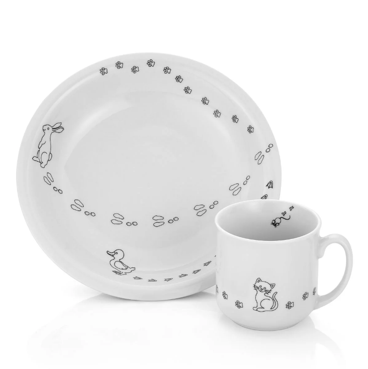 Servise i porselen i 2 deler, Spor