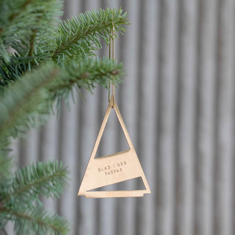 Juletrepynt Farfar, 14K gullbelagt