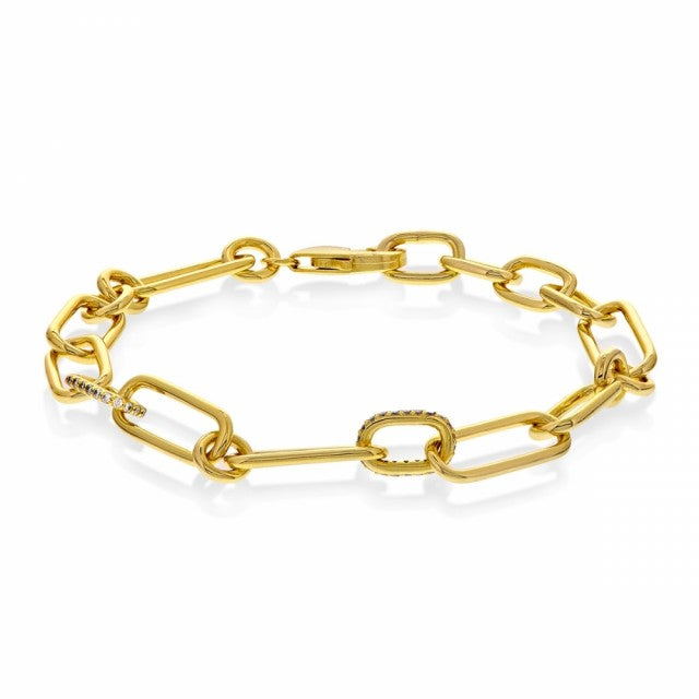 Armbånd i forgylt sølv med zirkonia