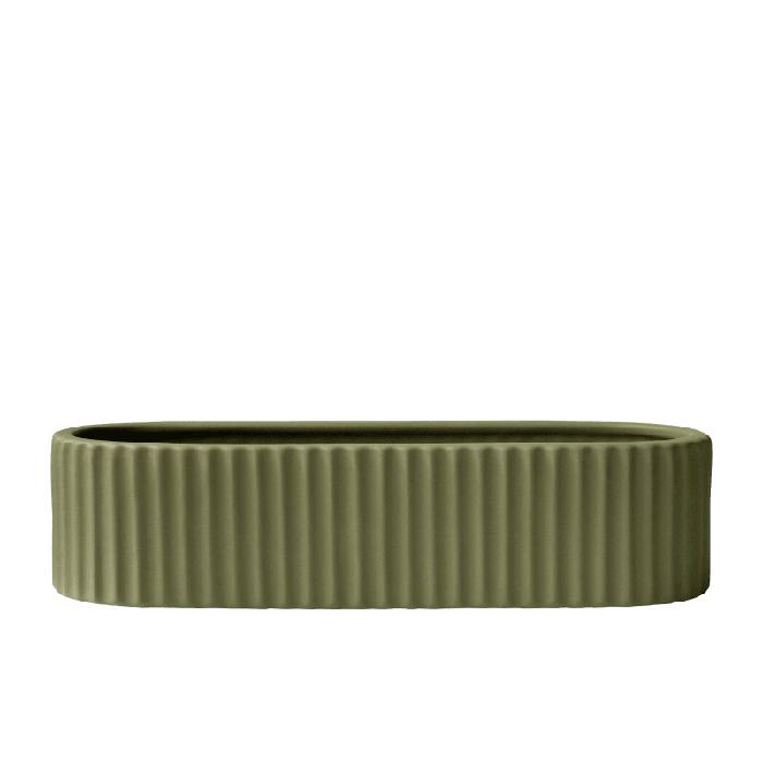 Stripe Candle Holder 30cm, Green
