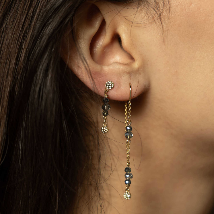 Fairy øredobber i forgylt sølv, Dyp Blå