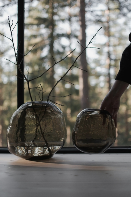 PEBBLE VASE SMALL, BRUN