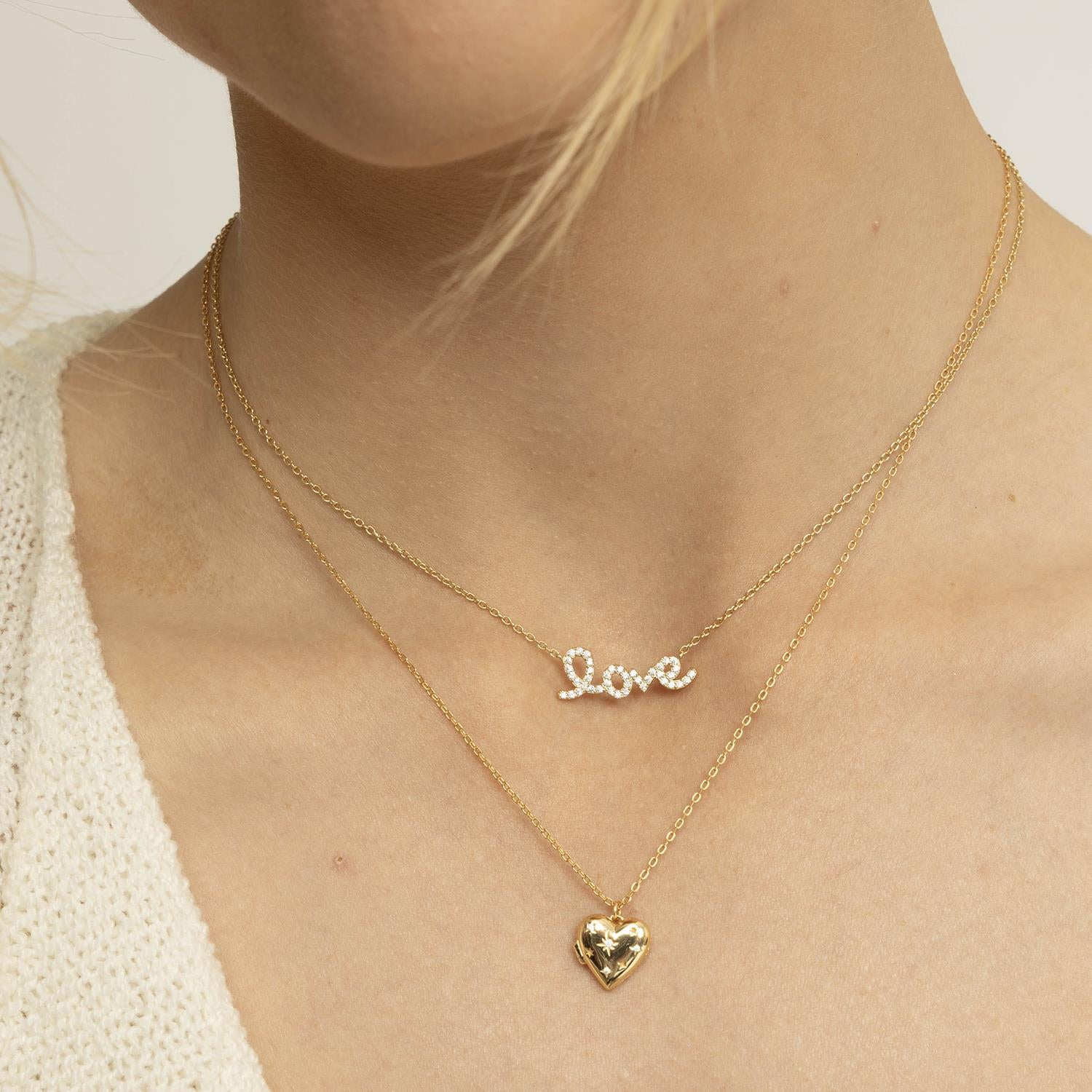 Memories medaljong i sølv, hjerte