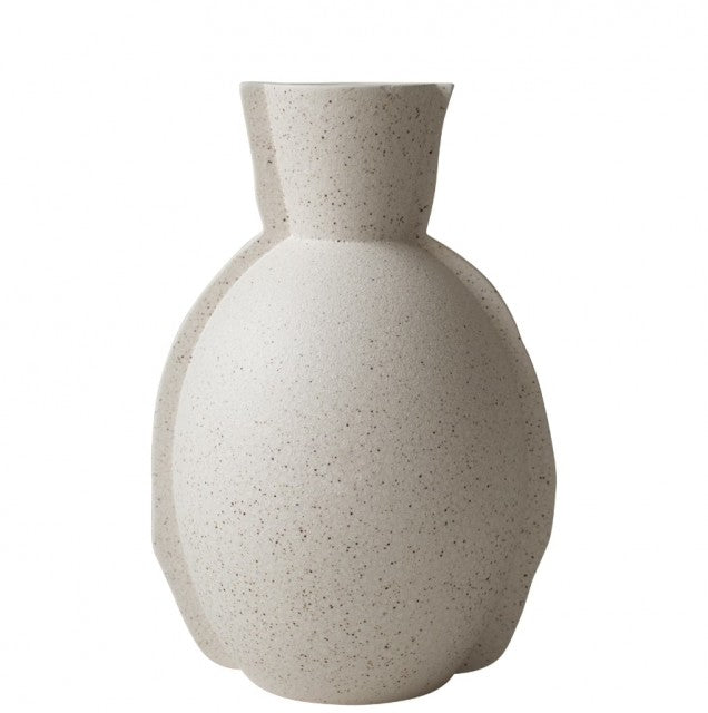 Edge Vase, Cream Dot