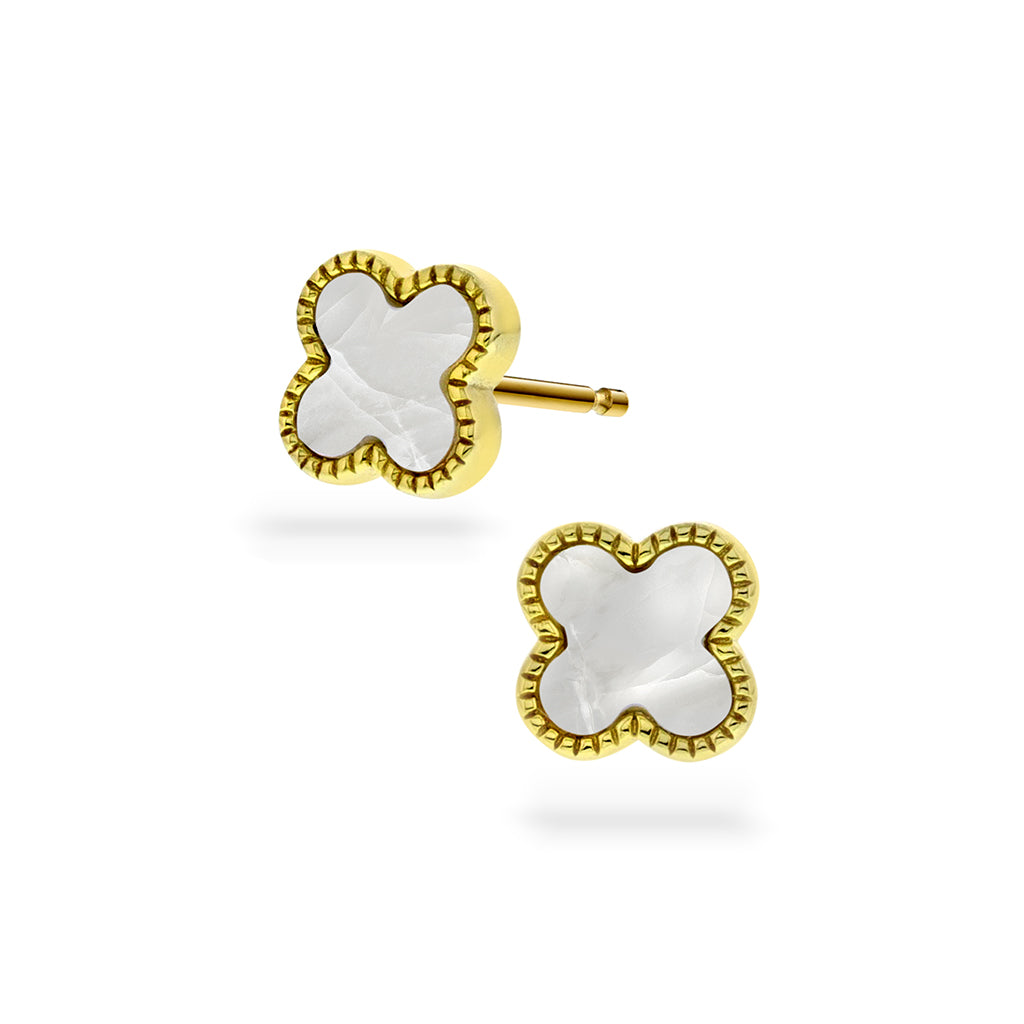 Øredobber i forgylt sølv, Hvit kløver