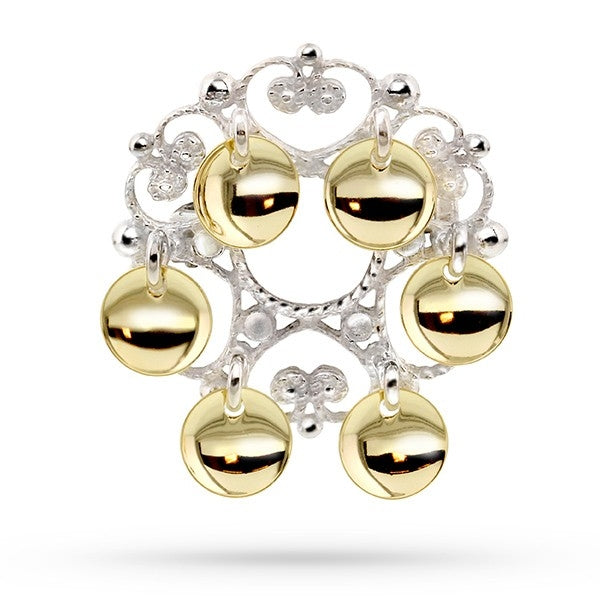 Pia & Per Barnesølje, hvit rosebunn m/forgylte løv