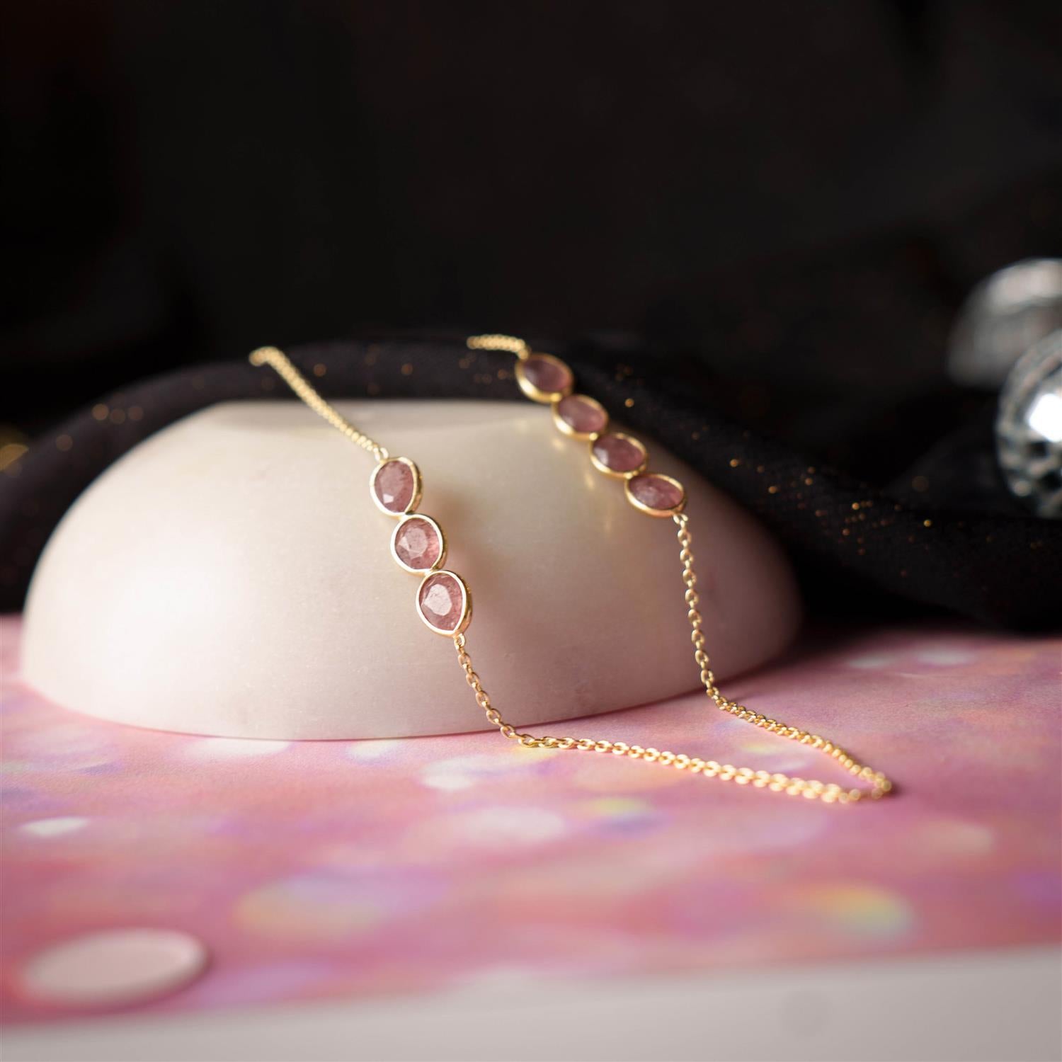 Mirage halskjede i sølv med steiner